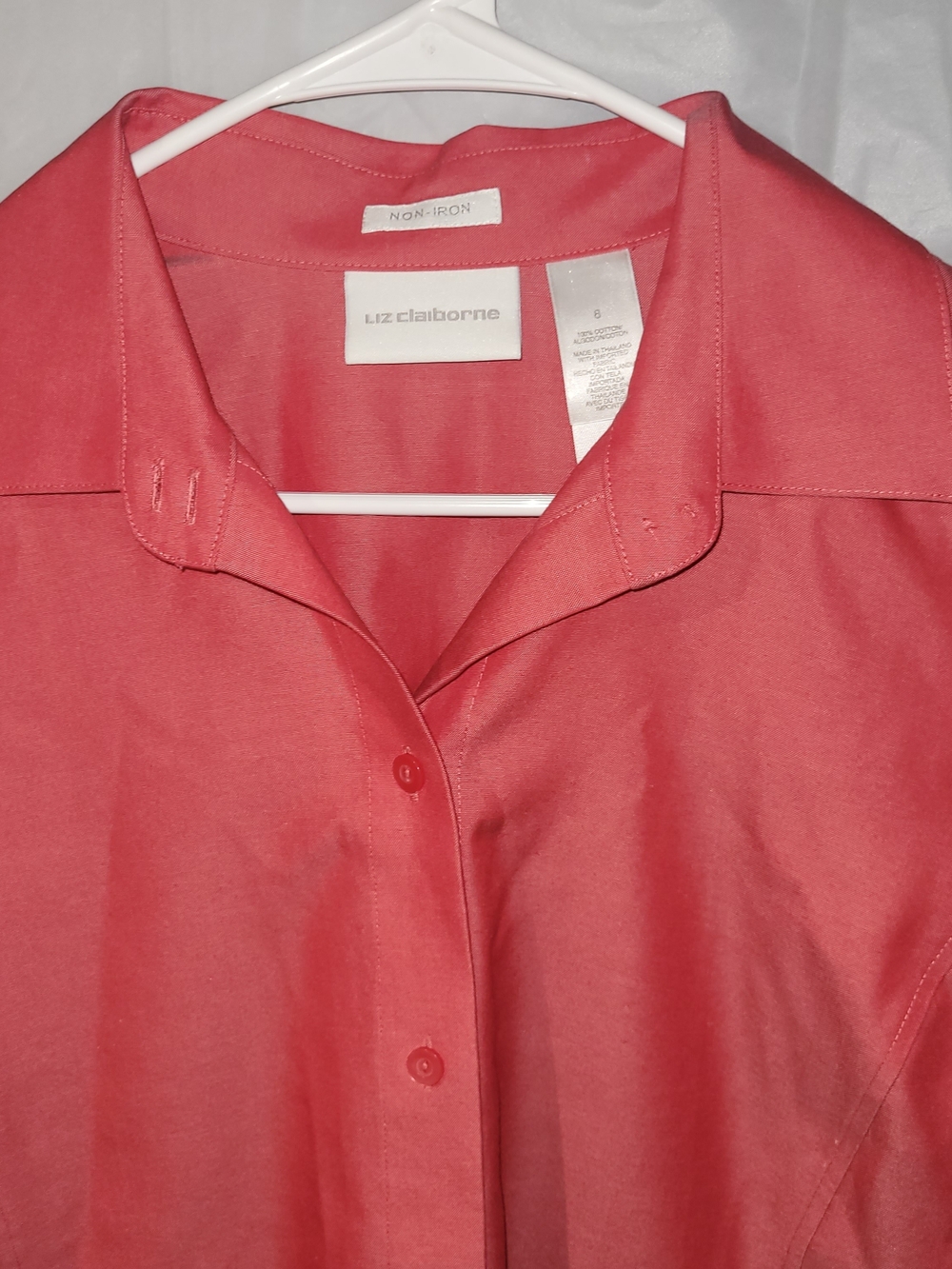 Liz Claiborne Women's Coral Button-Up Shirt Size 8